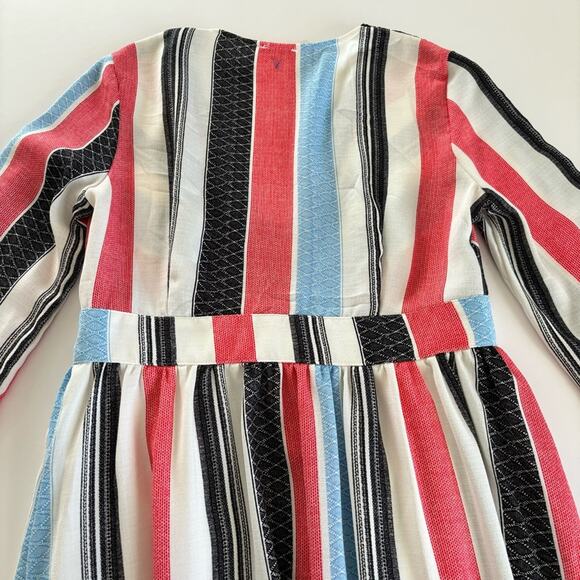 AMT Gypsy Gal Striped Long Sleeve V-Neck Grommet Mini Dress Size Medium NWT - Picture 10 of 13